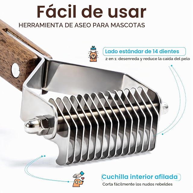 Foto 2 de 7 de Profesional Pet Dematting peine Grooming stripping herramienta para perros y gatos (7.2cm)