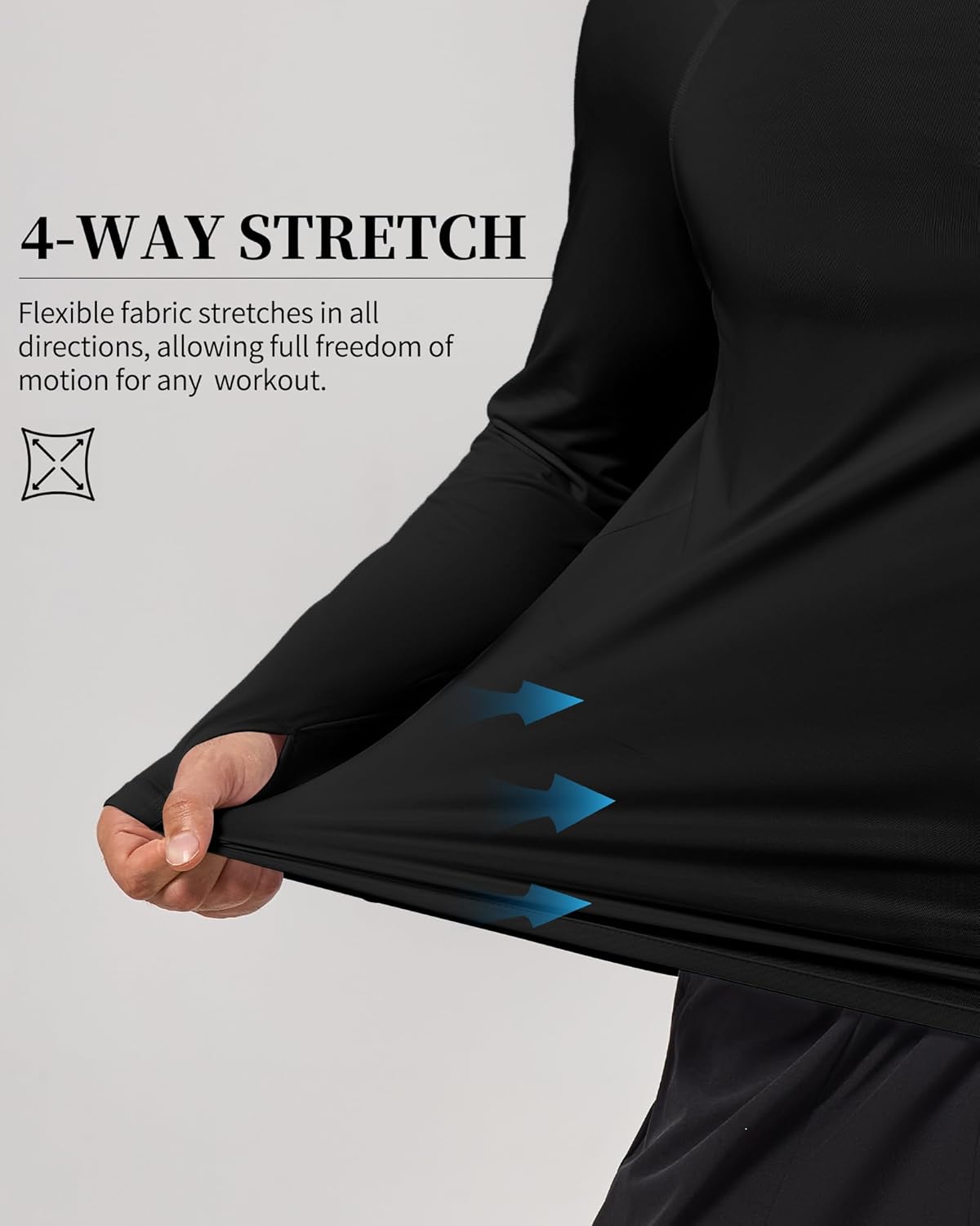 Men's Athletic Shirts Quarter Zip Pullover with Thumbhole Moisture Wicking Running Shirts Long Sleeve Workout Tops - Image 6
