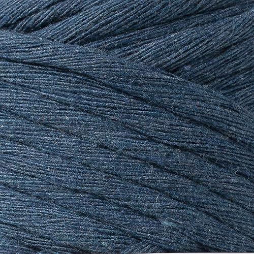 Miniatura 2 de 1 madeja La Mia - Cordón de macramé de algodón bohemio, hilo 100% algodón para proyectos de macramé, 8.8 onzas246.1 ft (82 yardas), color azul, L053
