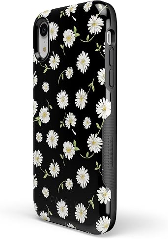 Casely iPhone XR Case | Daisy Daydream | Black Floral | Bold Protective Design