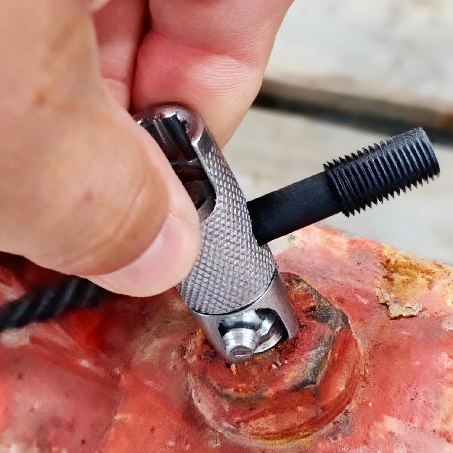 Grease Zerk Fitting Tool, 4 Way Grease Zerk Removal Multi-Tool Fit 1/4"-28 SAE, 1/8"-NPT, M10x1 M8x1 Hex Size 3/8" 5/16" 7/16" for Damaged Grease Zerks and Fittings