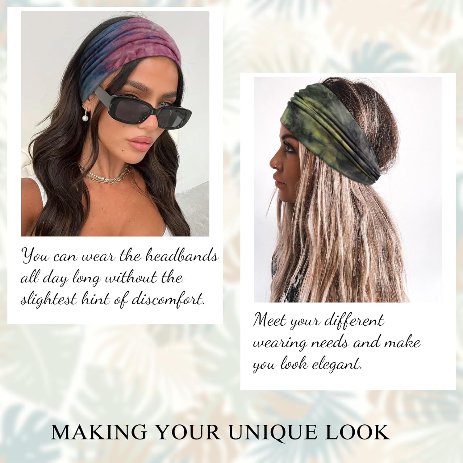 Tobeffect Wide Turban Headbands for Women, 4 Packs Extra Wide Knotted Head Bands for Women's Hair, Boho Fashion Hairbands Casual Sport Hair Accessories for Workout Yoga - Image 5