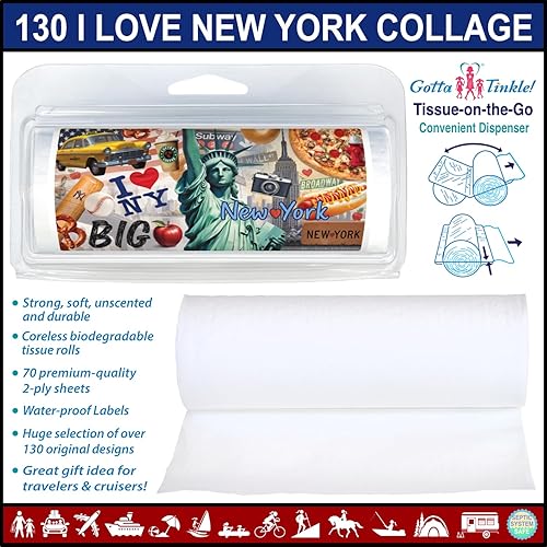 Miniatura 2 de Mini rollos de papel higiénico de alta calidad  Tamaño de viaje  Práctico dispensador de plástico  Ligero y compacto  Diseños de viajes y vacaciones