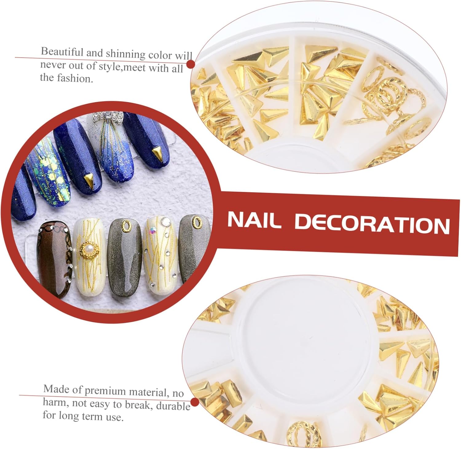 FRCOLOR Alloy Rivet Nail Art Decorations Elegant Manicure Supplies for DIY Nail Designs Shiny Spiky Studs and Crafts