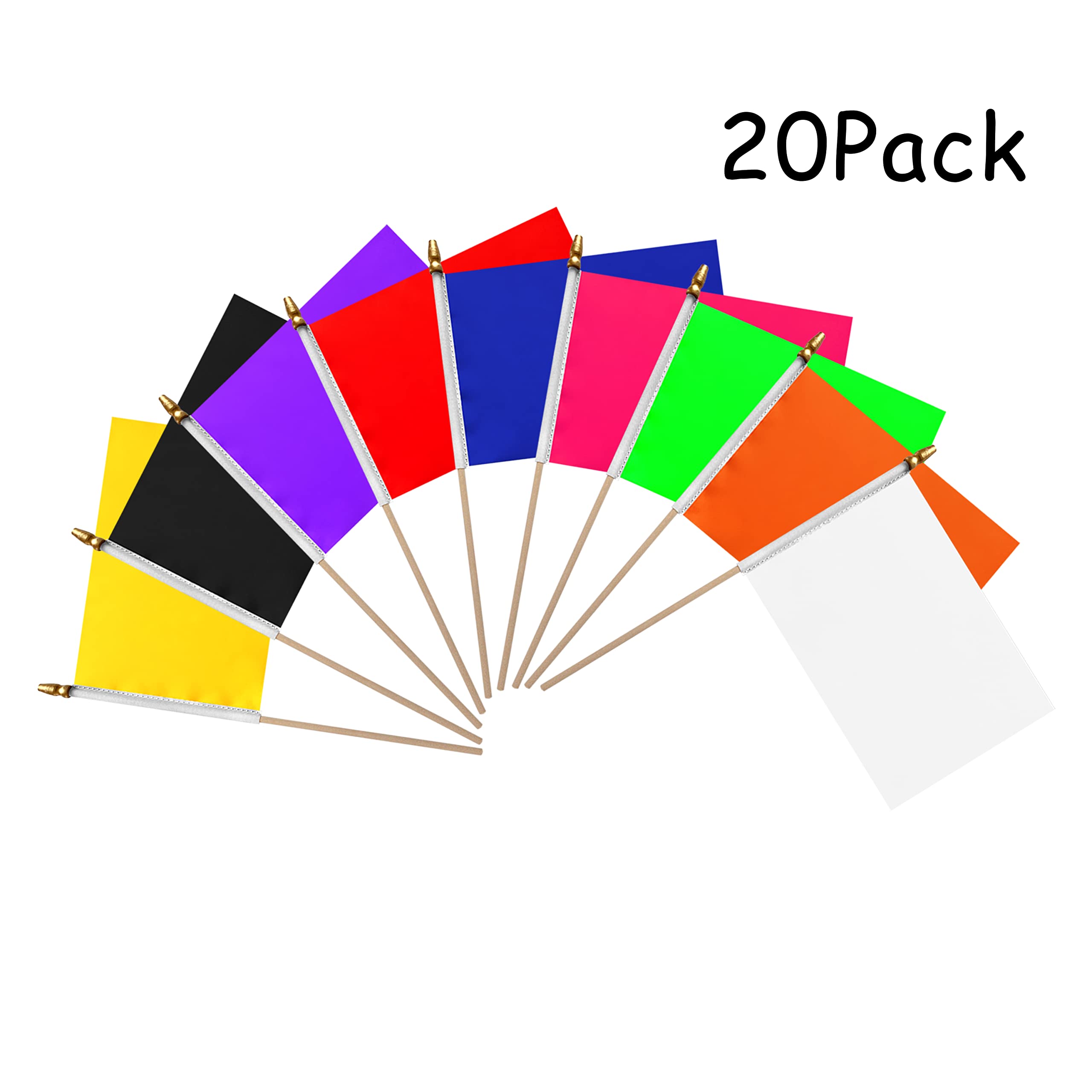 Ckexin 10-farbiges Wimpel-Set – 20 Kleine Flaggen (12,7 X 20,3 Cm) Zum Selbergestalten, Deko Für Partys & Feiern