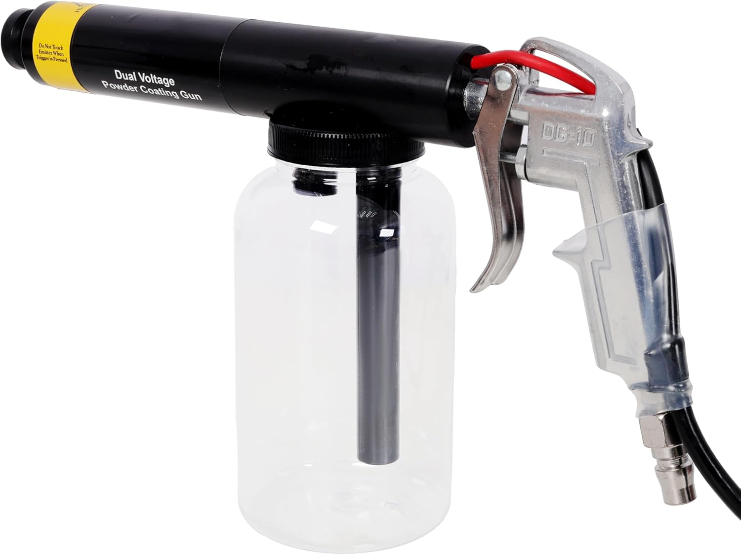 Electrostatic Powder Coating System with Transparent Cup Compact Powder Spray Kit Dual Voltage 15KV/25KV with High Intensity Electrostatic Charge System 120V/60Hz for DIY and Industrial Use Black