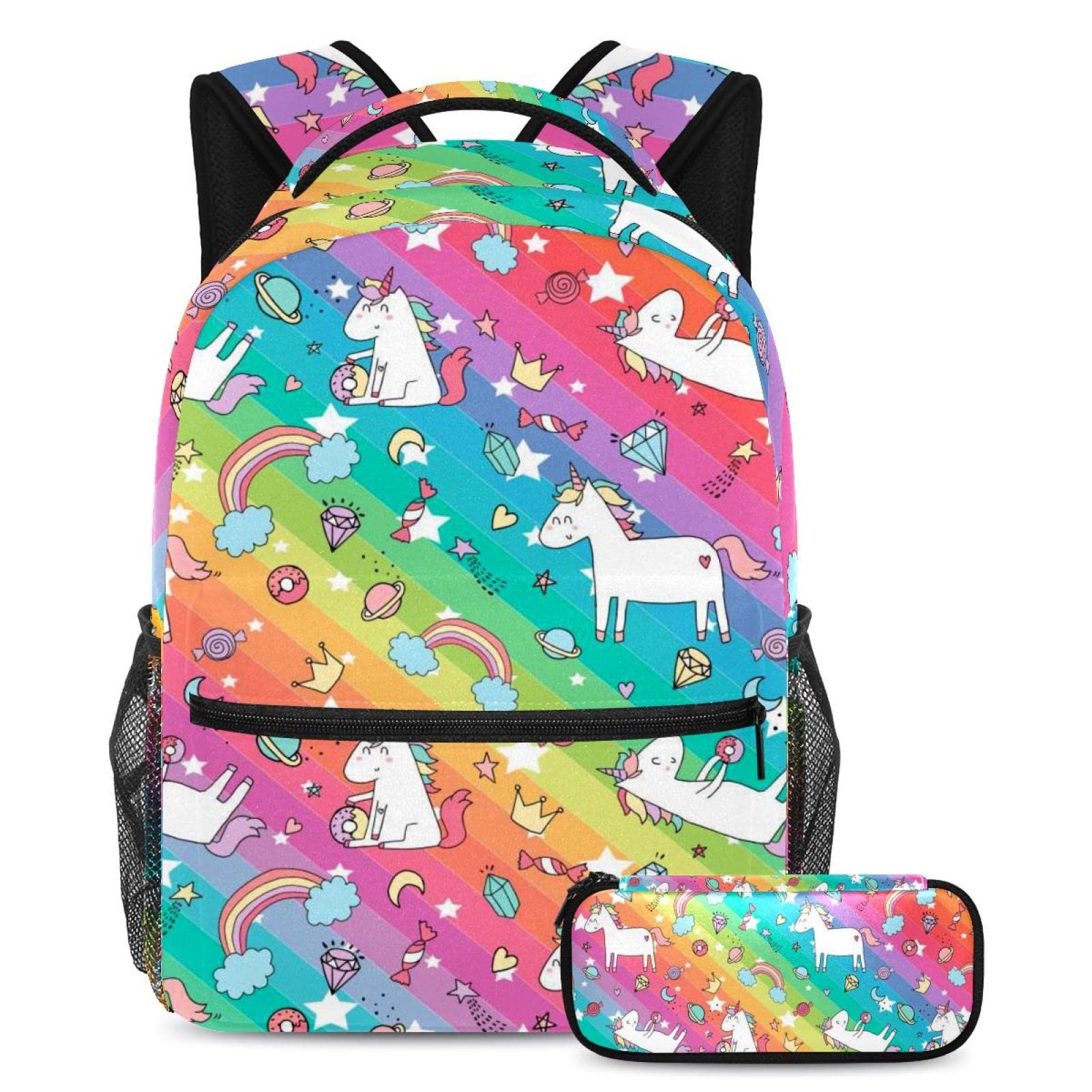 Sac à dos ordinateur léger imprimé licorne galaxie pour voyage
