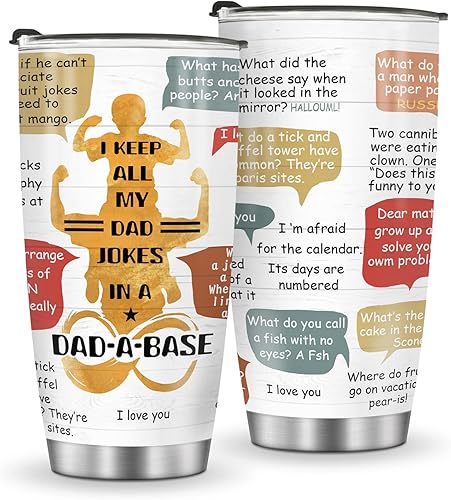 Jekeno Taza de viaje para papá, regalo del día del padre, vaso de café para padre de hija e hijo, cumpleaños, Navidad, 20 onzas, tapa deslizante de