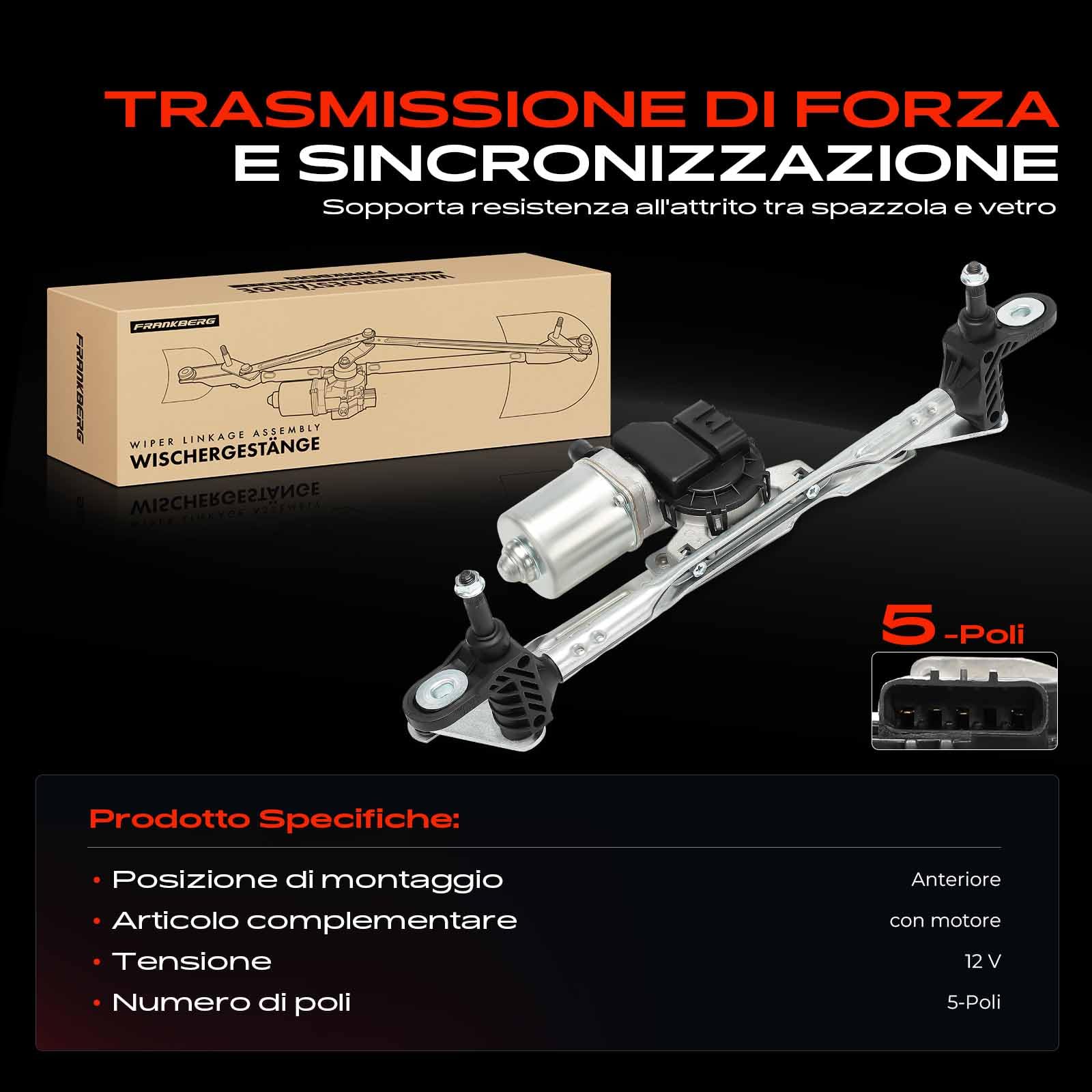 Frankberg Asta tergicristallo Motore tergicristallo Anteriore
