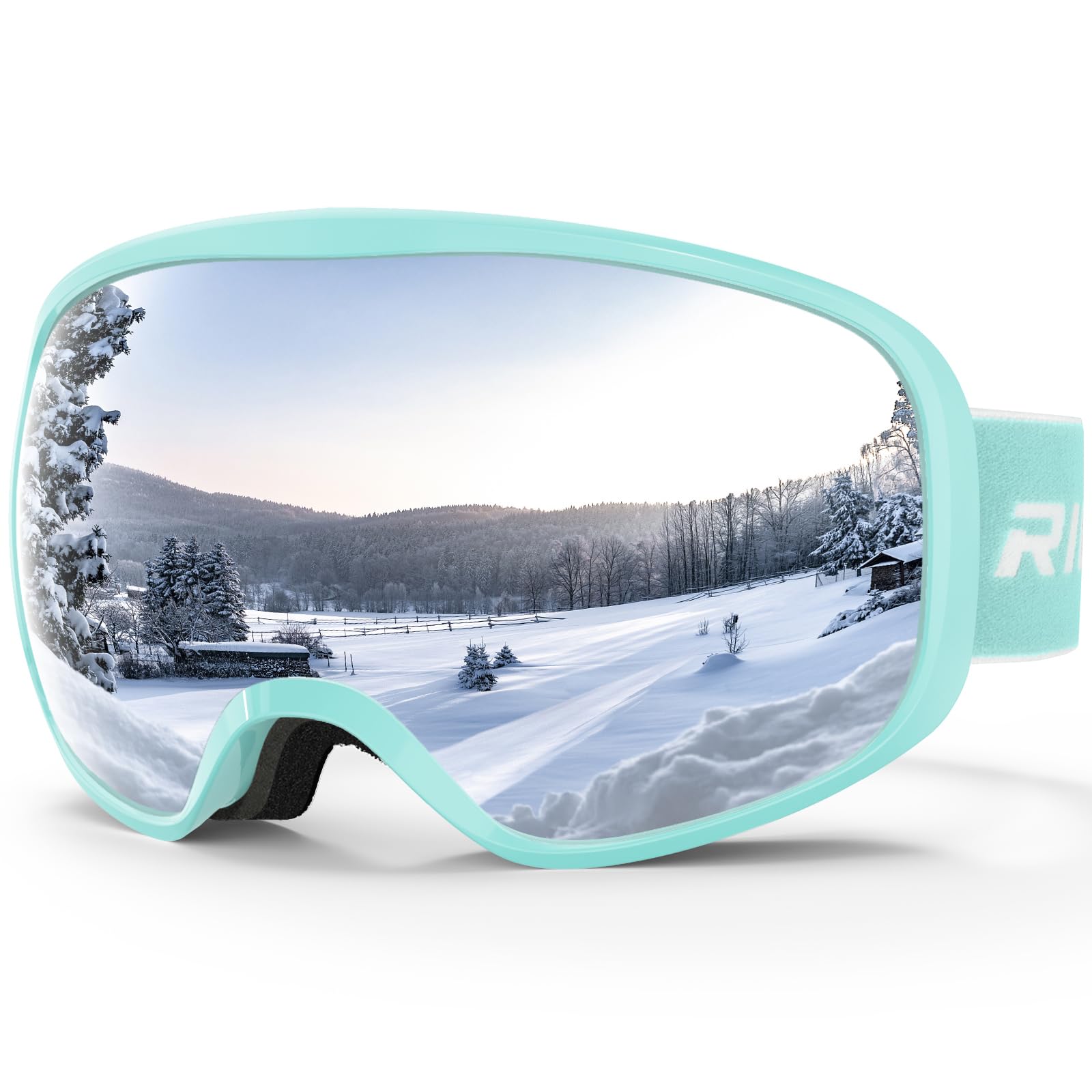 Gogle narciarskie Gogle snowboardowe dla mężczyzn kobiet dorosłych młodzieży, okulary OTG/100% ochrona przed promieniowaniem UV/przeciwmgielne/szerokie widzenie