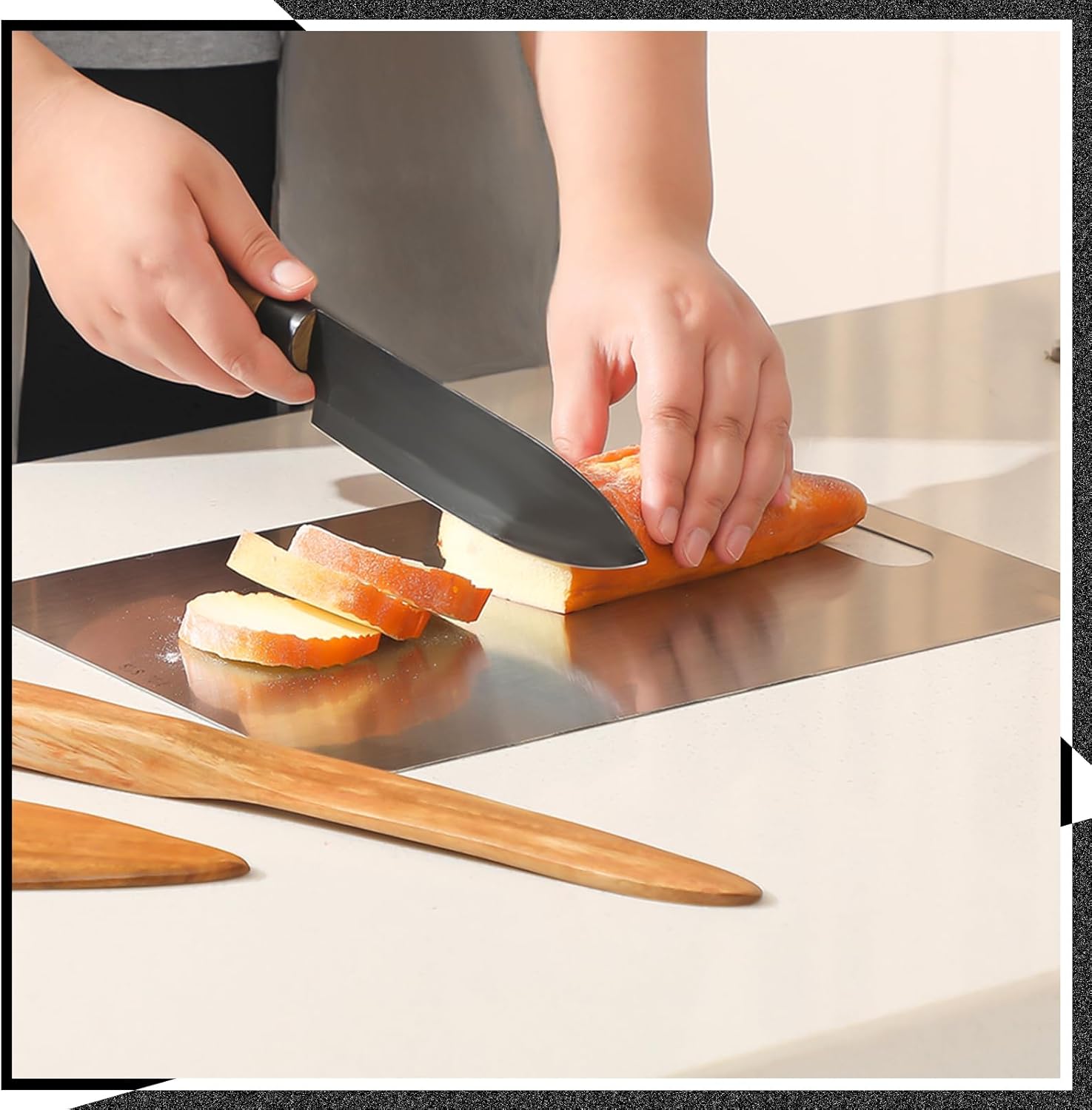 Stainless Steel Cutting Board for Kitchen 304 Steel Chopping Dishwasher Safe Metal Cutting Board Set for Kitchen Meat Fruit Vegetable(1 Pc,23.6''x19.3''-0.04")