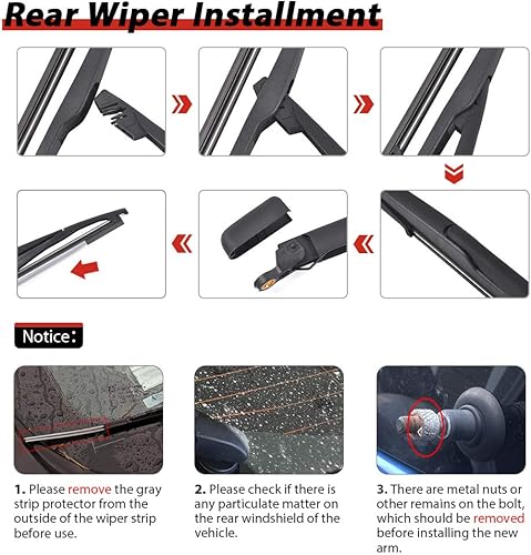 Vista 43 de OTUAYAUTO Juego de limpiaparabrisas trasero - Reemplazo para BMW X3 2018-2023 OEM Factory Style Repuesto para BMW X3 G01 2018-2023