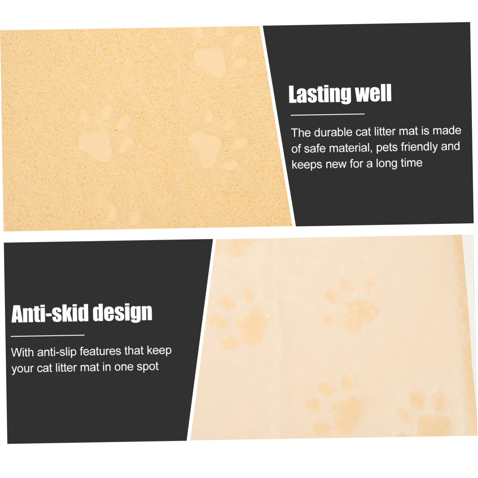 BESPORTBLE 8stücke Katzenstreu Matte Mit Krallen-design Rutschfeste Pvc Haustiermatte Längliche Katzenklo Unterlage Leicht Zu Reinigen