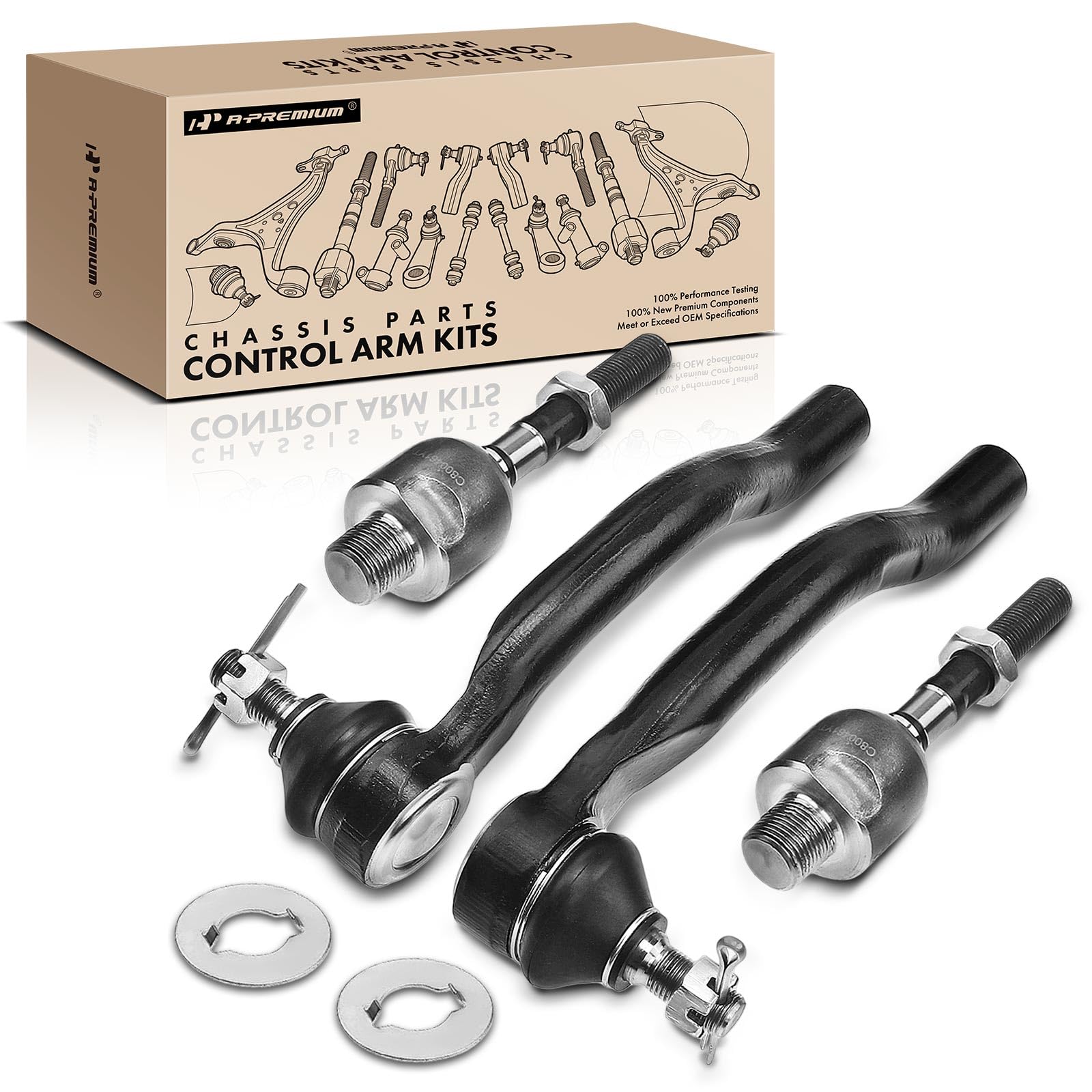 A-Premium Front Inner & Outer Tie Rod End Kit