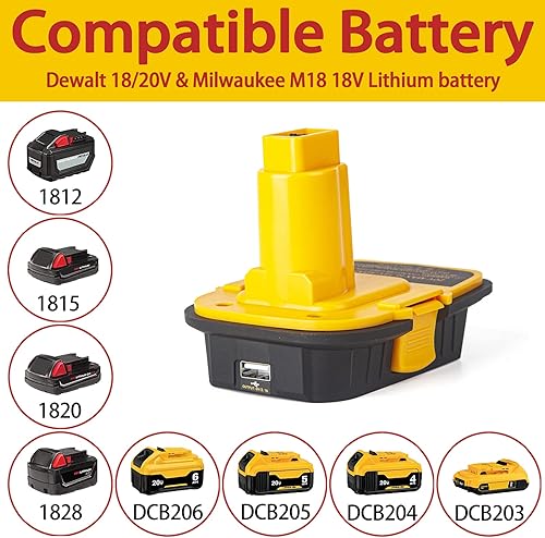 Miniatura 3 de Convertidor DM18D para adaptador de batería DeWalt de 18 V a 20 V, para adaptador de baterías Milwaukee M18 de 18 V, convertido a DC9096, apto para