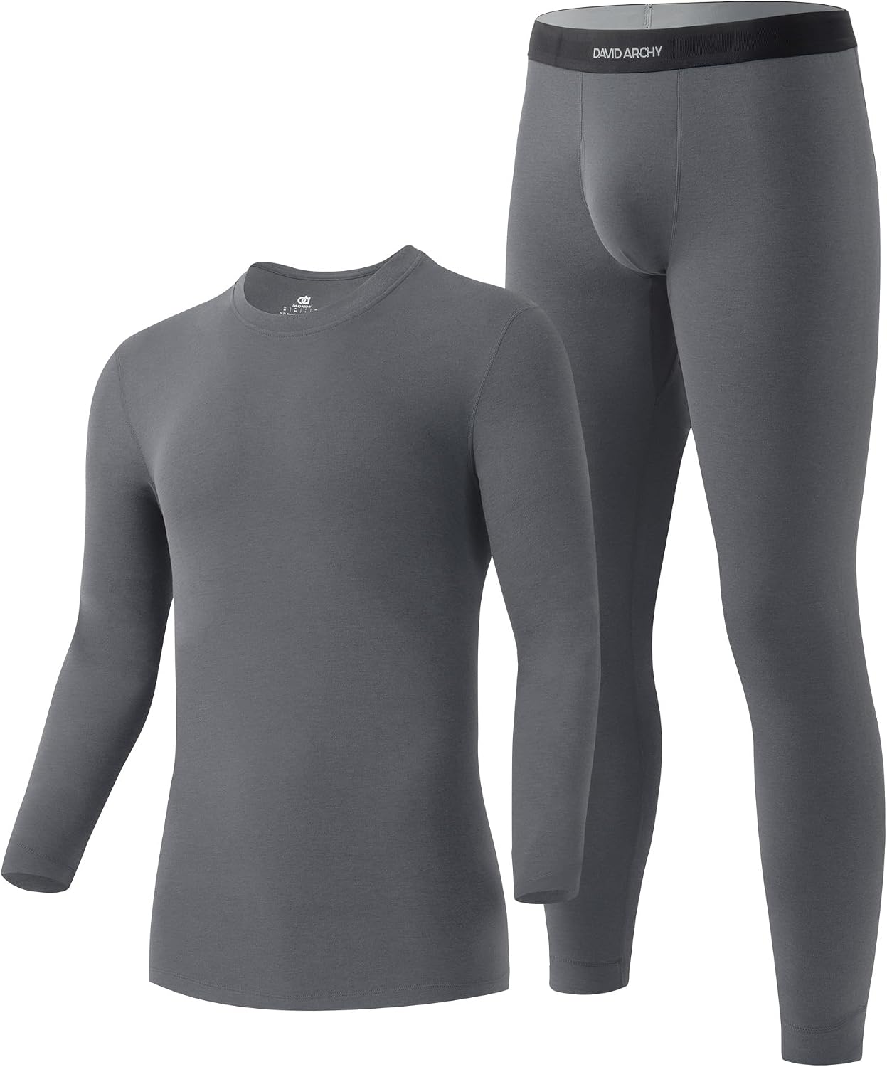 DAVID ARCHY Men’s Lightweight Thermal Underwear Set, Breathable Comfort Base Layer for Cold Weather(30–55°F)