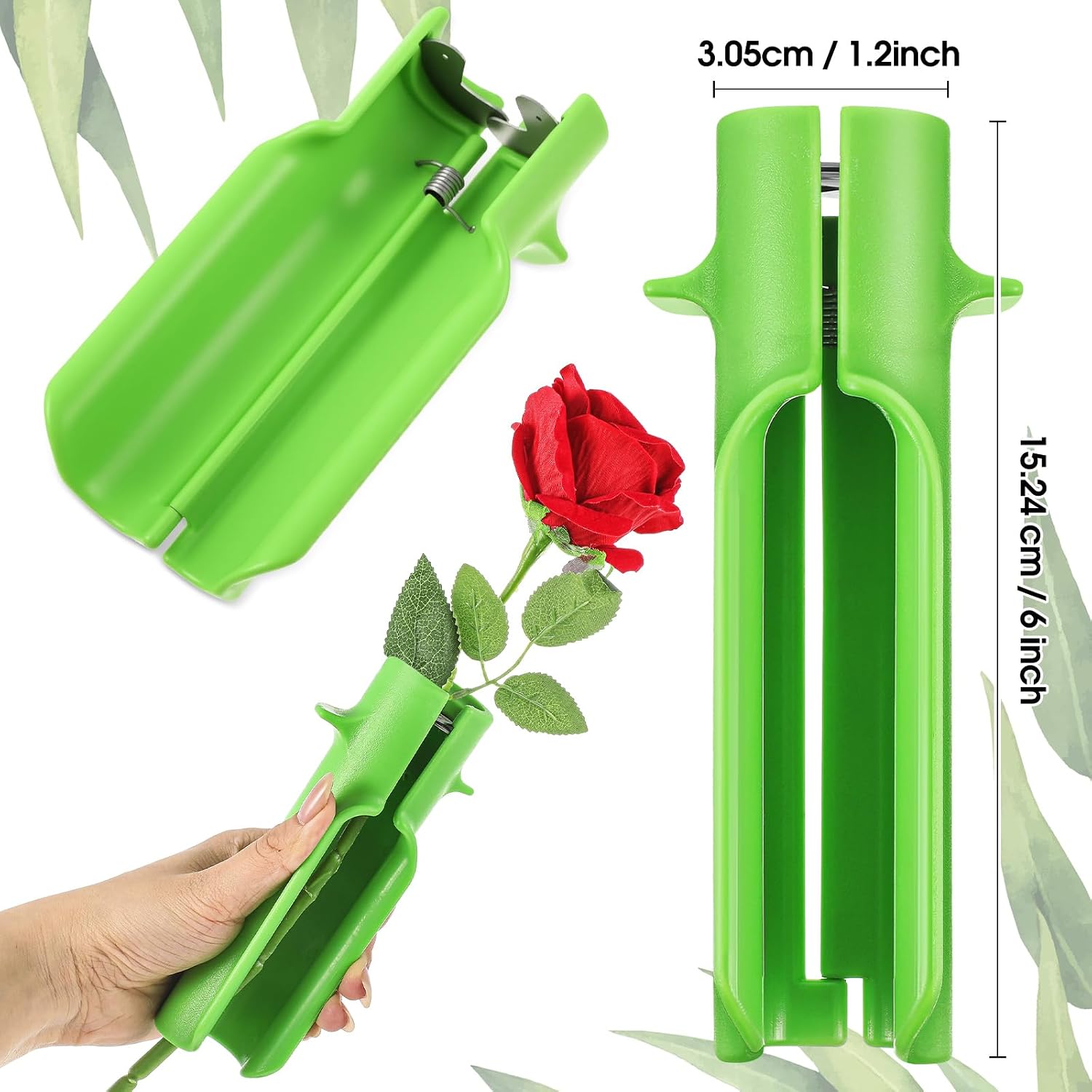 Lasnten 14 Pcs Mother's Day Rose Stripper Thorn Remover Tool Garden Pruning Shears Scissors Kit Leaf Stripping Tool Floral Gloves and Floral Tape Flower Stripper Kit Gift for Wedding Outdoor(Green)
