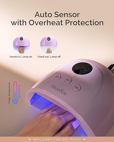 Miniatura 10 de MelodySusie Lámpara de uñas de 48 W, secador de uñas para esmalte de uñas de gel, secado rápido con sensor automático y 4 temporizadores, luz UV de