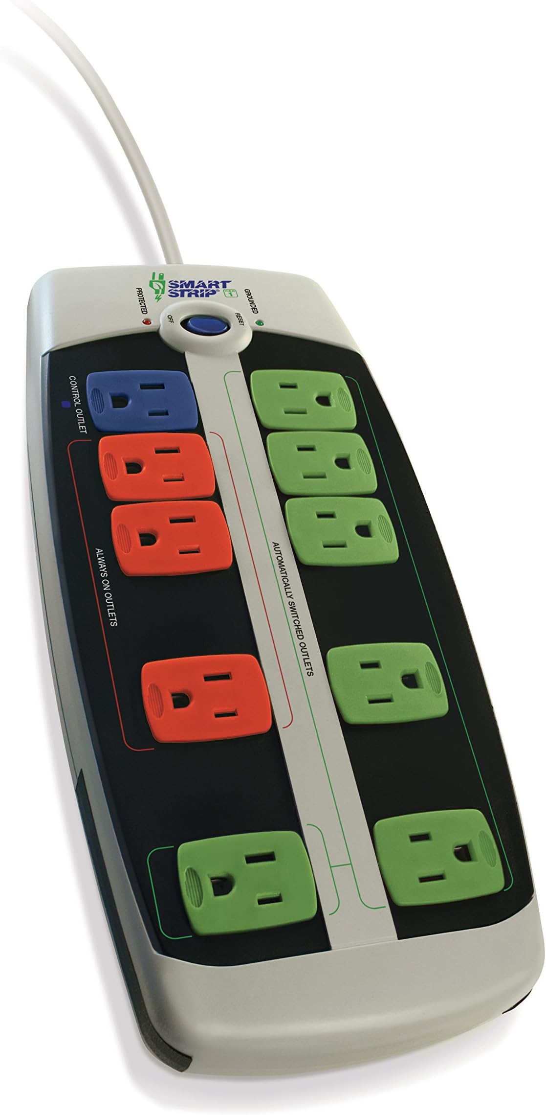 Smart Strip Bits Limited LCG-3MVR Energy Saving Surge Protector with Autoswitching Technology, 10-Outlet