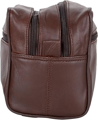 Miniatura 2 de Liberty Leather - Neceser de viaje unisex de piel de napa de oveja genuina  Organizador de baño con múltiples compartimentos para hombres y mujeres