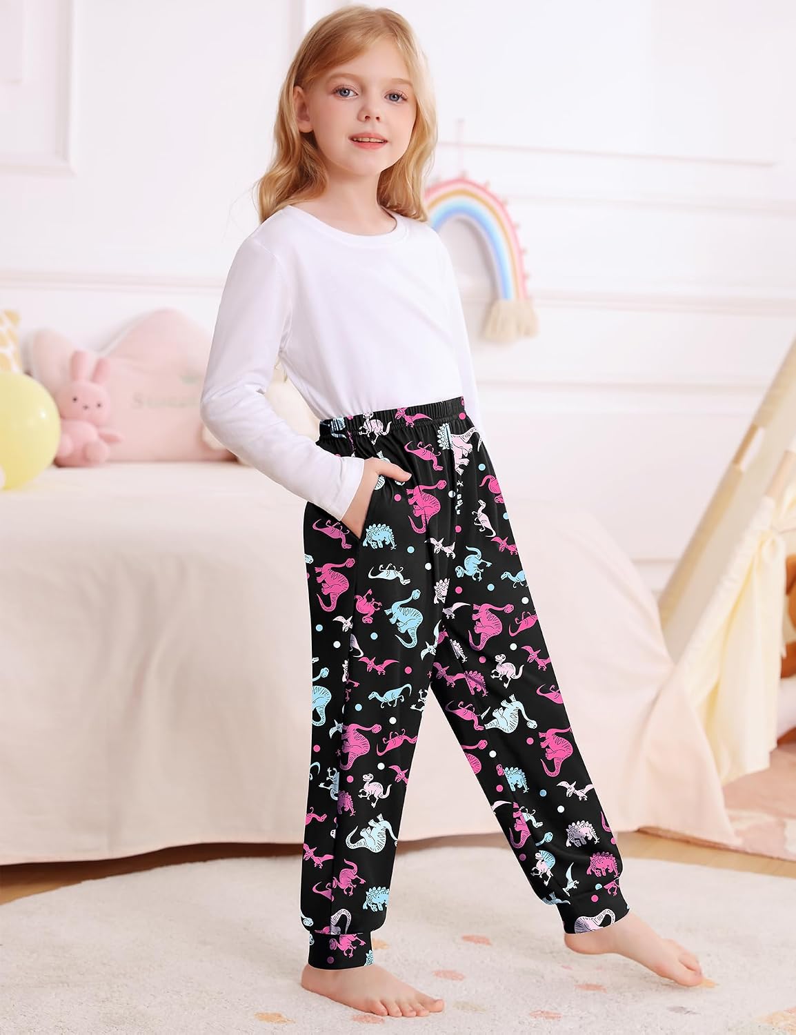 SWOMOG Unisex Kids Plaid Pajama pants for Boys & Girls Comfy Sleepwear Bottoms Lounge Jogger PJ Pants with Pockets