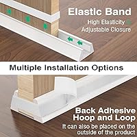 Vista 12 de Lewondr Door Draft Stopper 36 Inch Waterproof Under Door Draft Noise Blocker Soundproof Cuttable Trapezoid Strong Adhesive Weather Stripping Door
