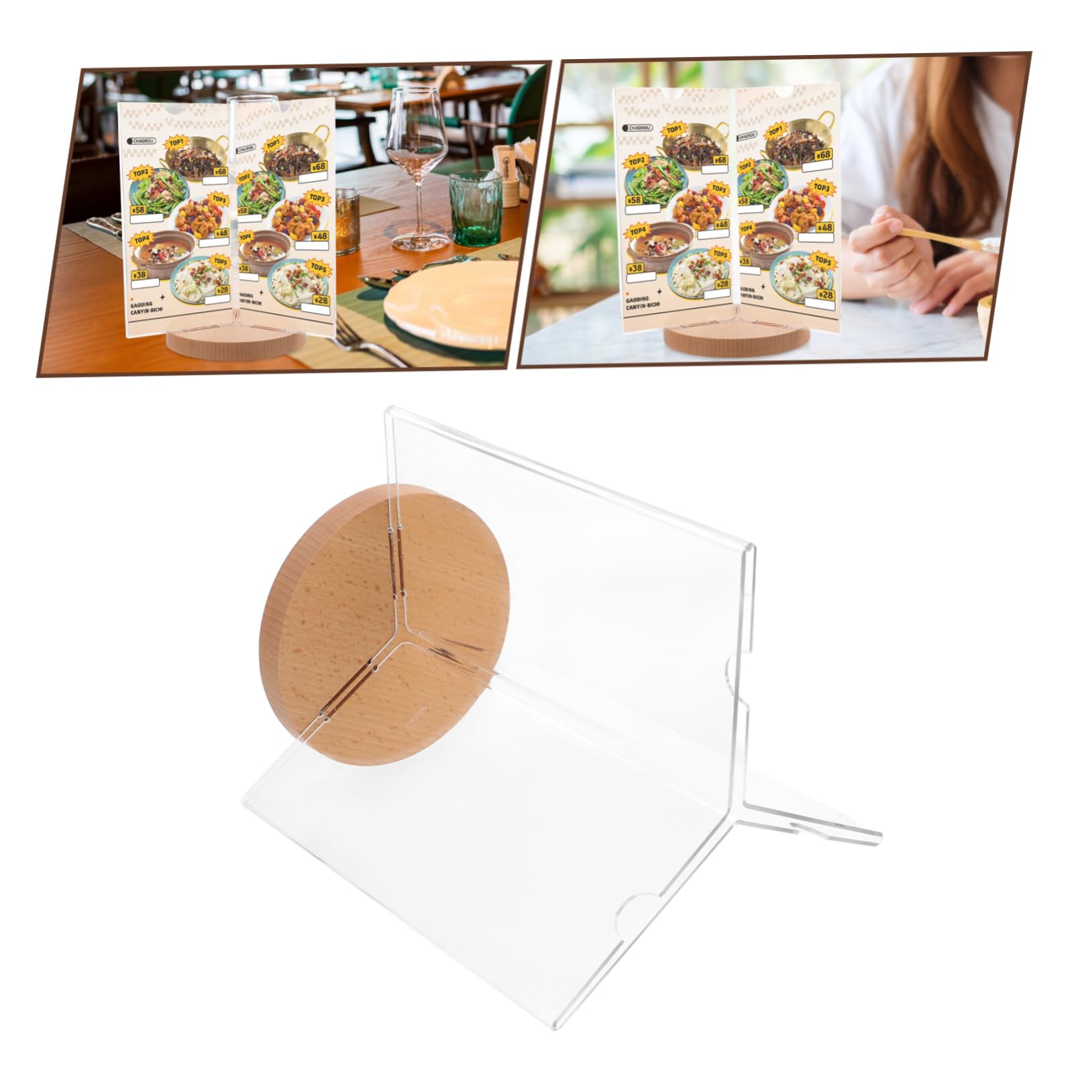 Soporte De Menú De Escritorio Rotativo Base Para Exhibición De Menús Multiside Exhibidor De Carteles Para Restaurantes Bares y Eventos