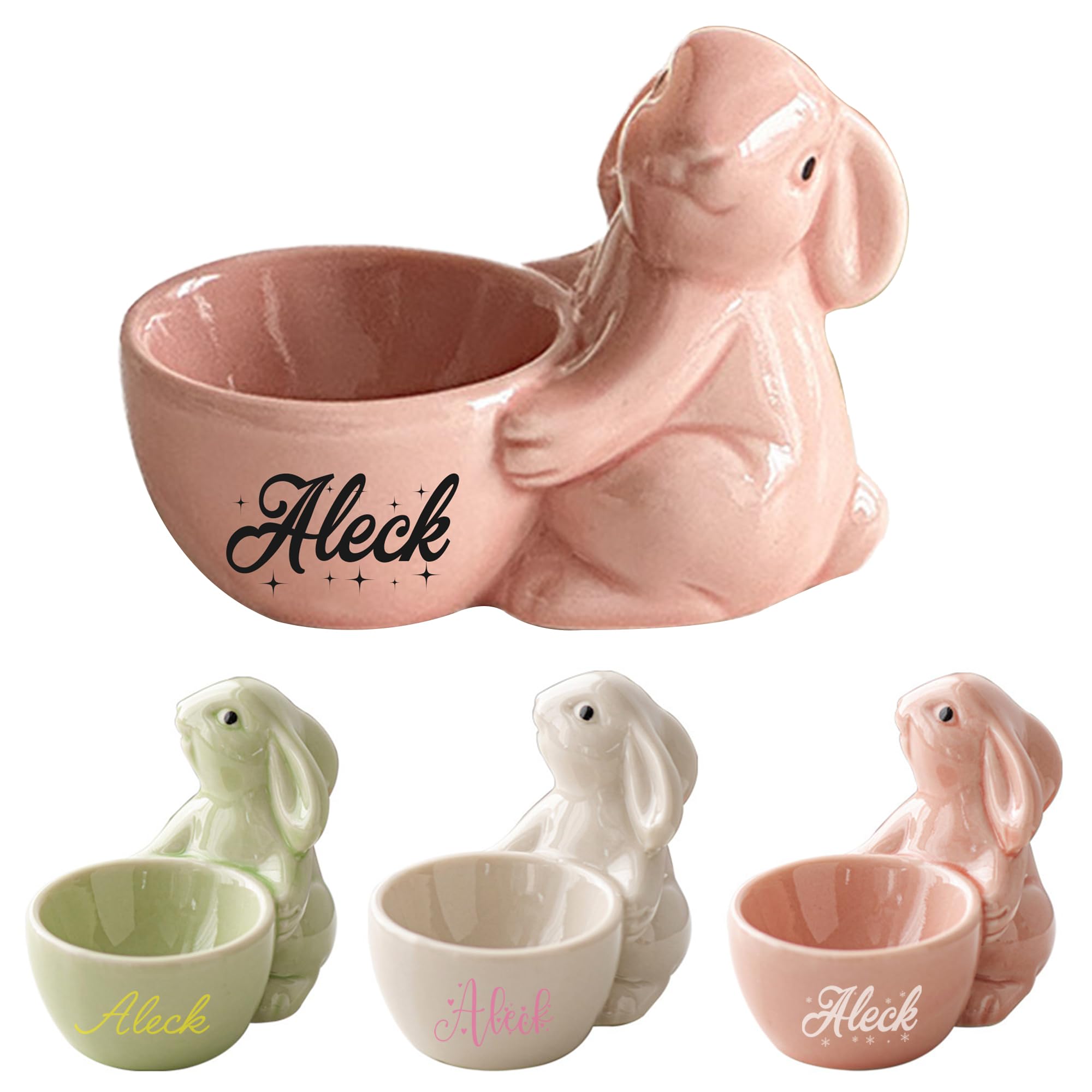 DJAFS Ceramic Rabbit Egg Cup Porcelain Single Egg Rack Elegant Rabbit Shaped Egg Cup Porcelain Single Egg Rack Breakfast Rack Kitchen Utensils Easter Rabbit Egg Rack Decoration