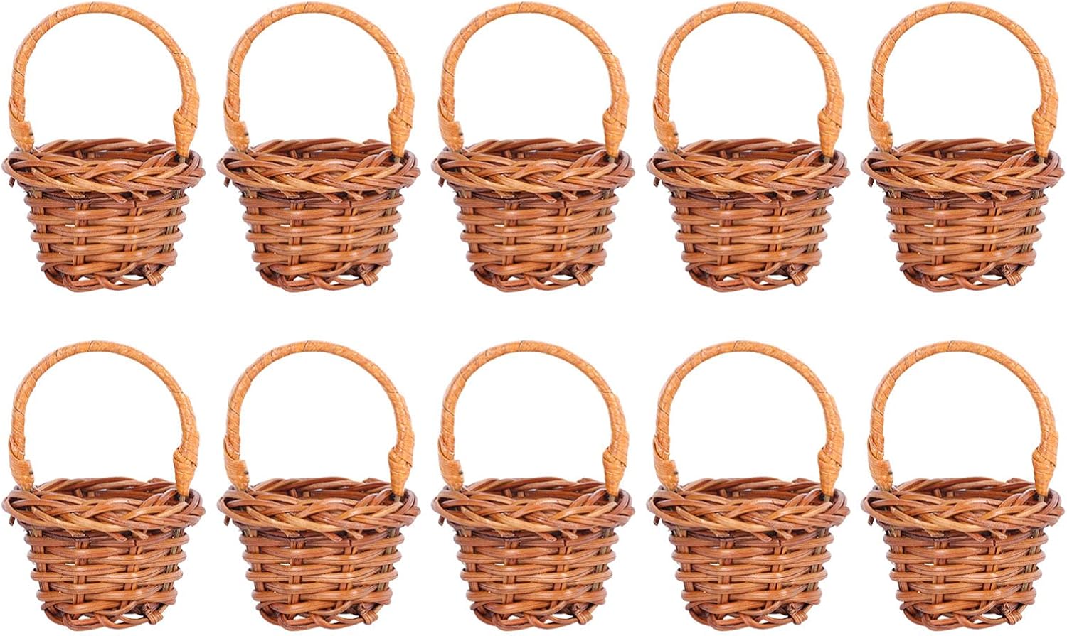 Cabilock 10 cestini in rattan intrecciati, per la frutta, mini cestino