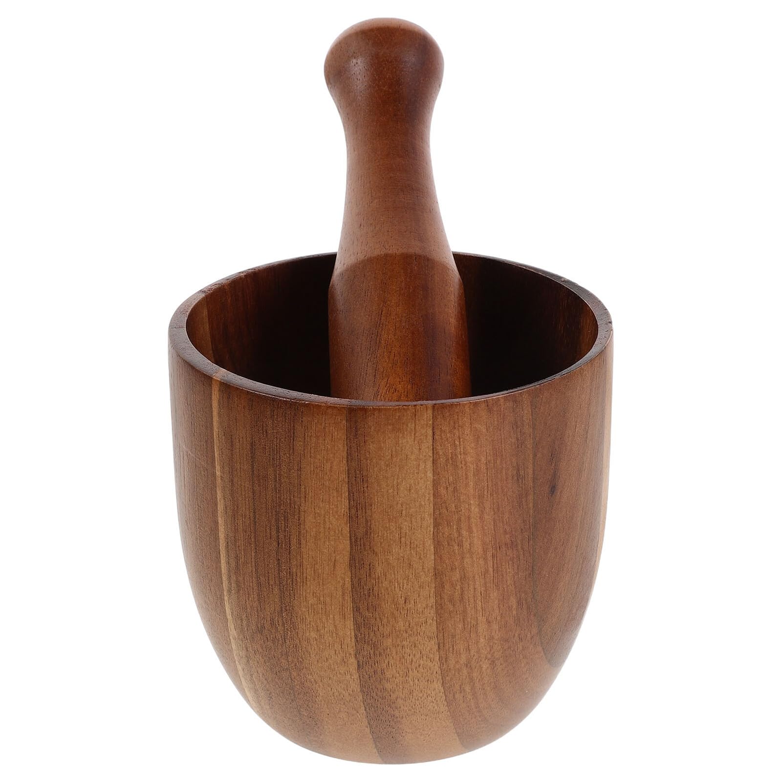 Alipis Tarro de Madera para Moler de Mortero y Mano para Especias Machacador de Madera Mortero y Mano para Moler Ajo