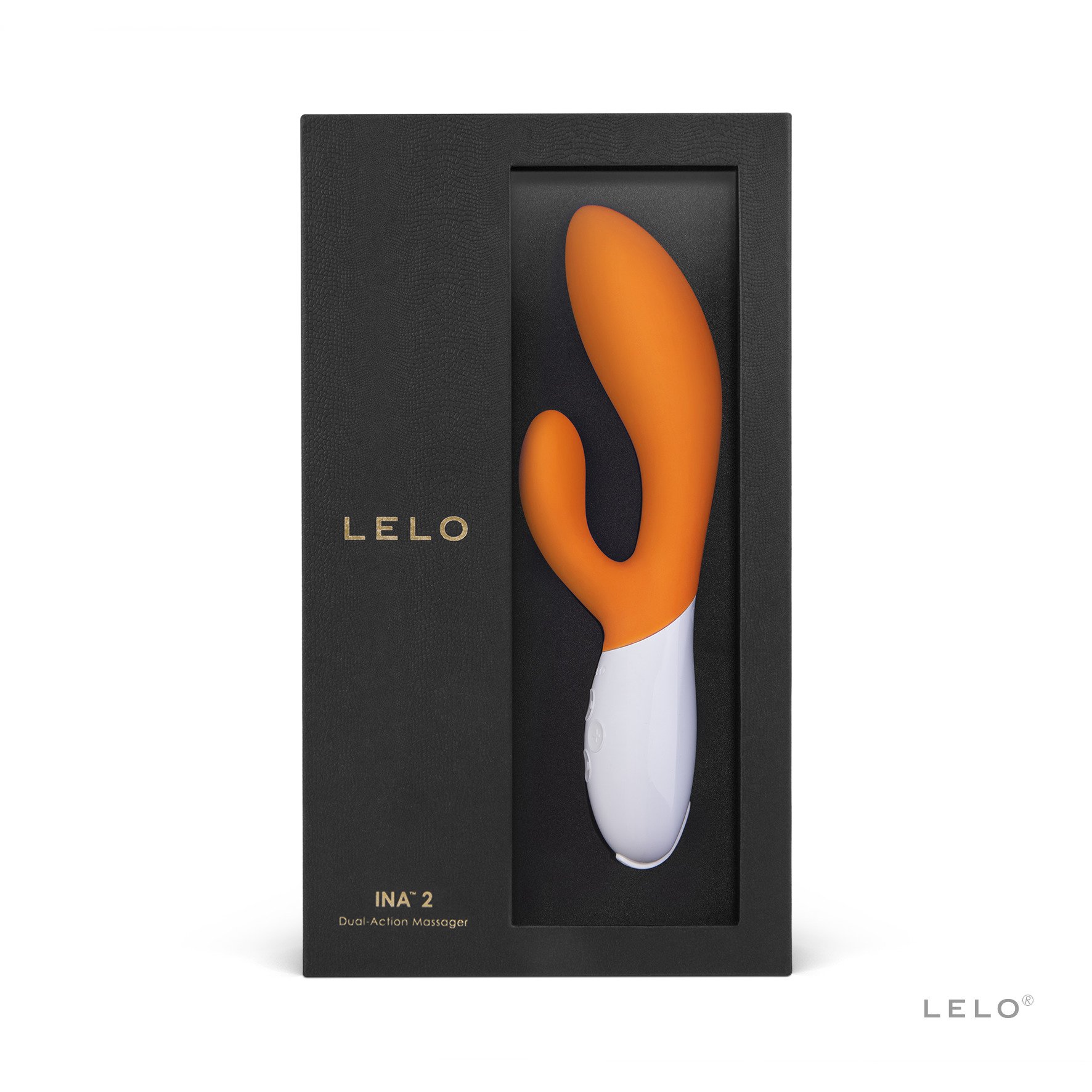 LELO INA 2 Vibratore wireless, Orange- Vibratore Rabbit per stimolare il clitoride e il Punto G contemporaneamente