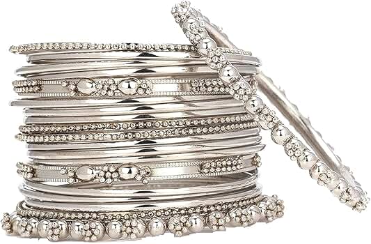 Efulgenz Indian Bangles for Women Indian Oxidized Silver