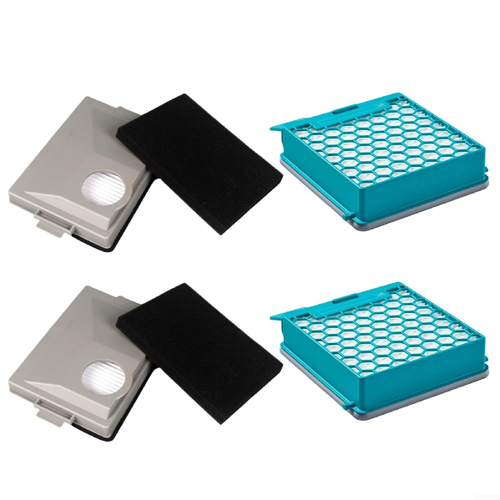 Carbon Filter for Miele Vacuum Cleaner Compatible with for Blizzard CX1 Boost CX1 Cat & Dog HEPA and Fine Dust Filter Set Replacement for 11639240 SF-HY 60 11639250 CX-FSF 2 Pack (2 Sets)