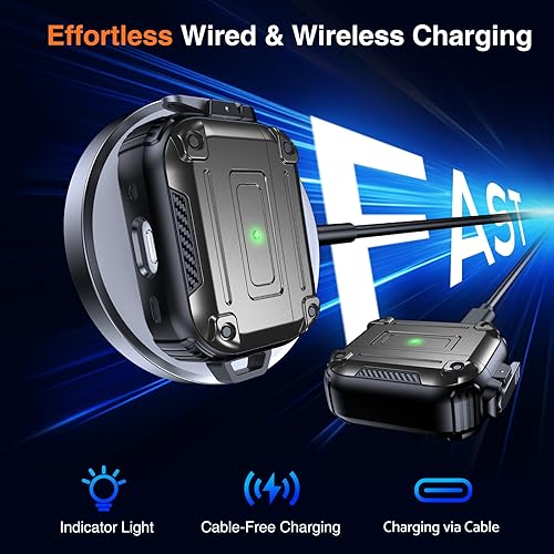 Miniatura 5 de Chicfun Armour Lock - Funda para AirPods Pro de 2 generación con bloqueo seguro y llavero, compatible con MagSafe protección resistente de 360