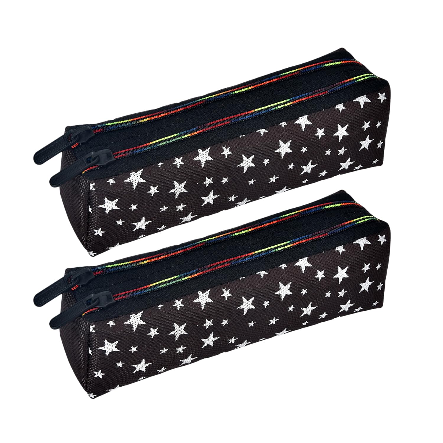 Kuber Industries Pencil Pouch | Rexine Stationary Pouch | Pencil Utility Pouch | School Pencil Case for Kids | 2 Zipper Pencil Organizer | Star Pencil Pouch | Pack of 2 | Black (B0CPFM4Z7F) Amazon Price History, Amazon Price Tracker