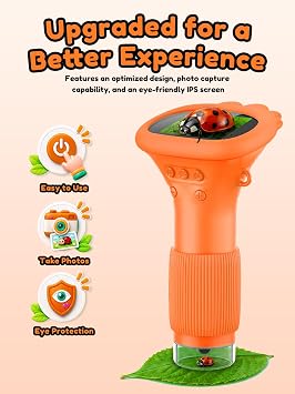 Acoath Microscope for Kids, 1000X Handheld Digital Miniscope Toys with 2.0