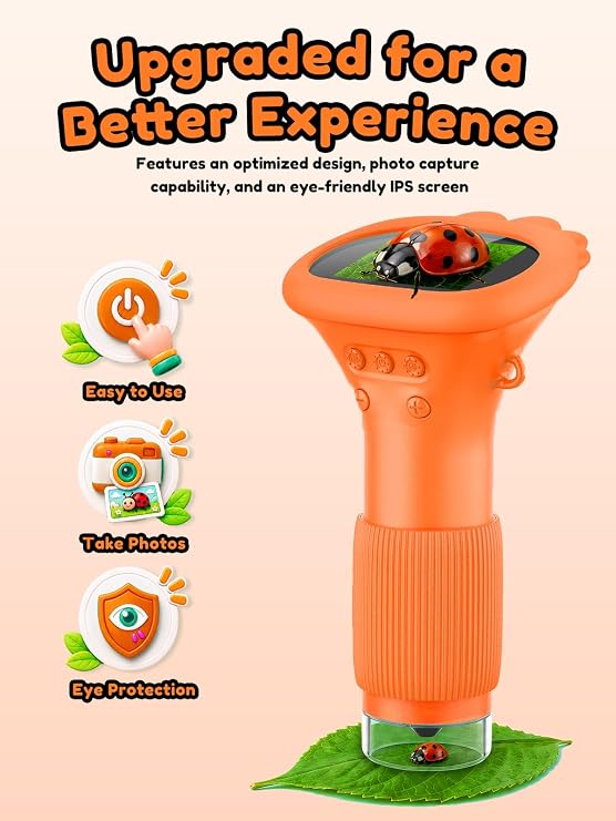 Acoath Microscope for Kids, 1000X Handheld Digital Miniscope Toys with 2.0