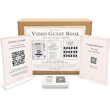 Wend Video Guest Book Kit for Wedding & Events - Guests Scan, Record & Leave Video Messages - 10 Table Sign Holders, 100 Guest Cards, Keepsake Frame - No App Needed - Birthday, Anniversary, Graduation