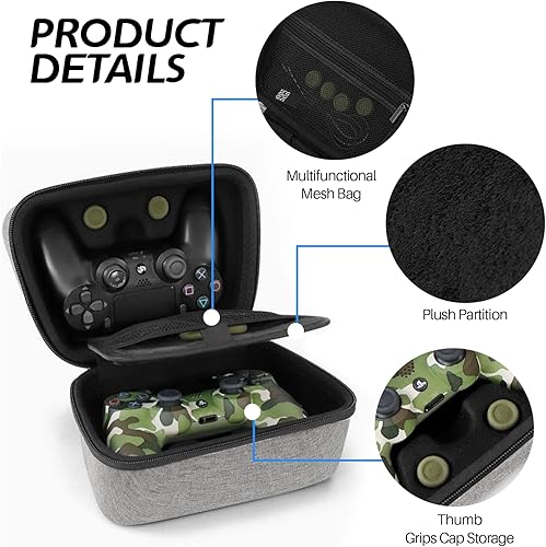 Miniatura 2 de PS5 PS4 Switch Pro Funda para controlador de juego, funda de viaje compatible con PS-5, PS-4, X-Box, Switch Pro y otros controladores, funda
