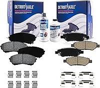 Vista 73 de Detroit Axle - Pastillas de freno delanteras para Nissan Pathfinder Frontier D21 720 Pickup Subaru SVX Pastillas de freno de cerámica con reemplazo