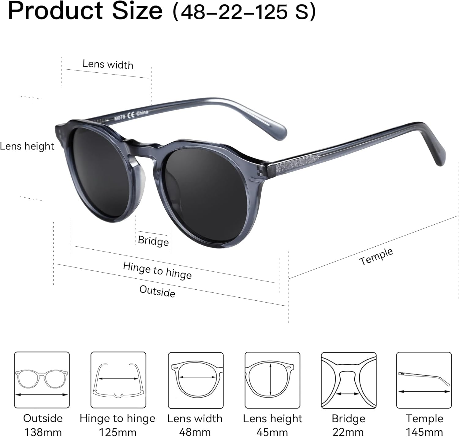 ZENOTTIC Vintage Round Polarized Sunglasses for Men Women UV400 Protection