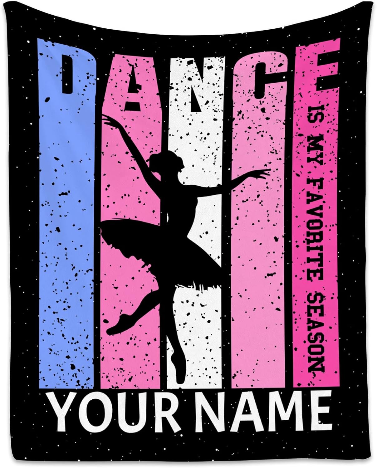Personalized Dance Gifts, Dance Blanket for Girls Dancers, Custom Ballerina Gift, Presents for Her&Teacher, Flannel Throw Blankets for Couch Chair, 50"x60" Soft Cozy Kids Throws for Team Players