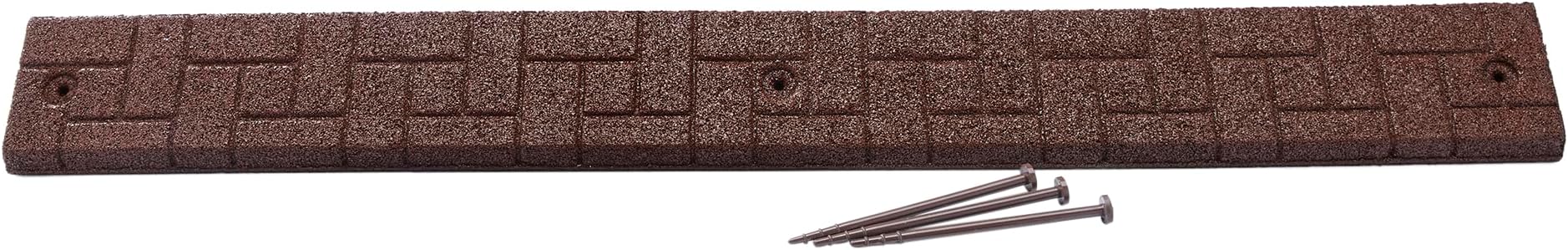 Premium Rubber Angled Terracotta Landscape Edging - 4 ft. Long, 3.5 in. High 4 in. Deep - 4 Pack (Brown)