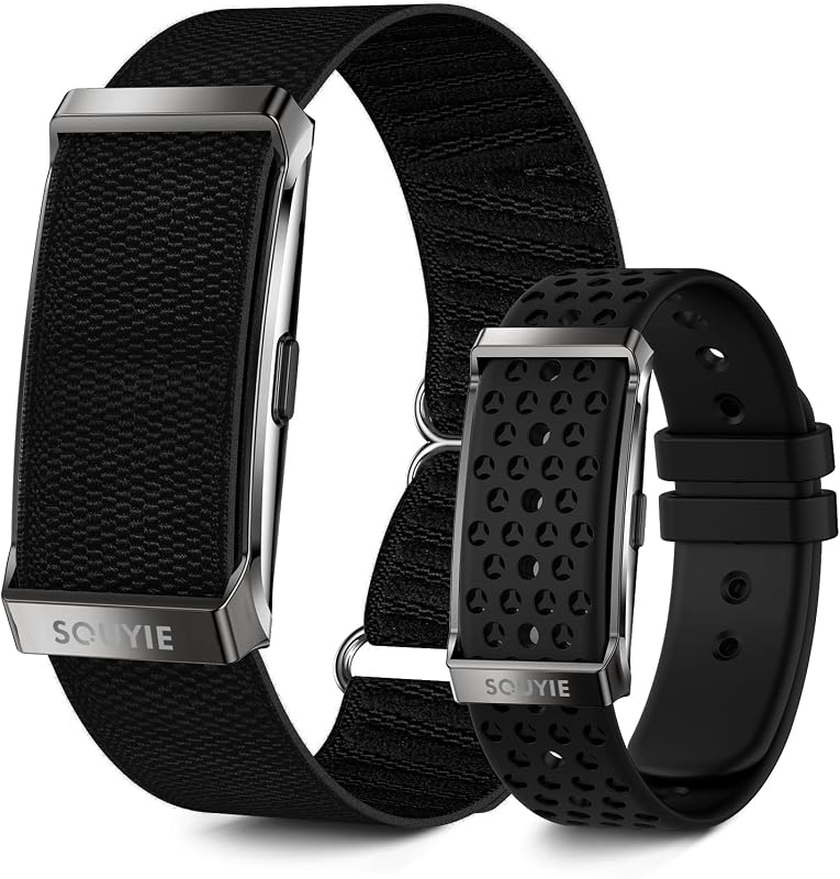 SOUYIE Smart Bracelet for Men Women, 24/7 Health Activity Fitness Trackers | Screenless, Sleep Tracker, 24/7 Heart Rate/Blood Pressure/SpO2/HRV/Stress Monitor, 170+ Sports Modes, 1ATM, Free APP, 2 Bands