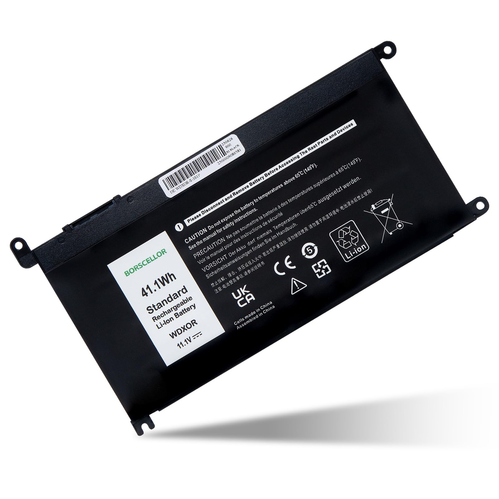 WDX0R WDXOR - Batteria per PC portatile Dell Latitude 3480 3580 3189 3379, Inspiron15 5565 5567 5568 5578 5579,7560 7570 7573 7579, Vostro 5468 568 CRH3 TT. 2JX4 FC92N 11.1v 41.1Wh