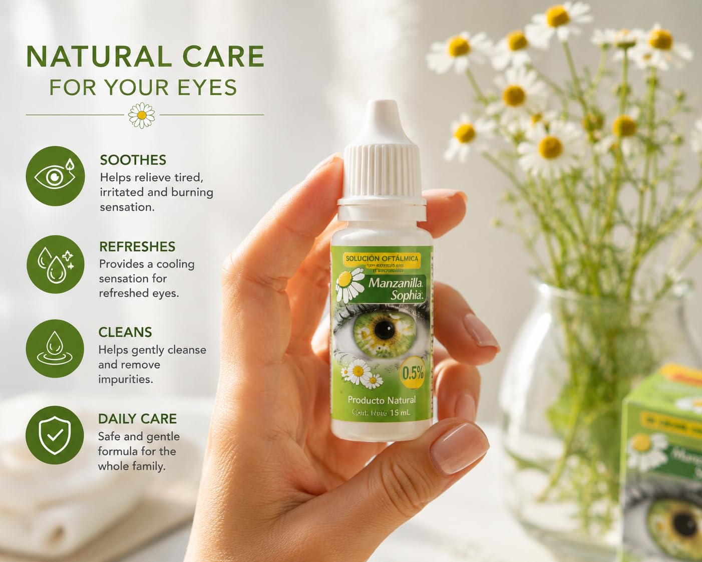 Manzanilla Sophia Chamomile Botanical Eye Area Care Solution 15 mL