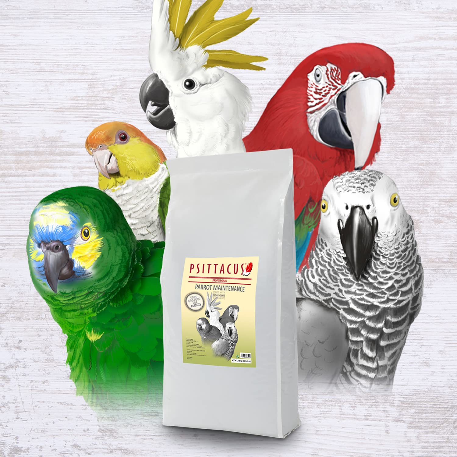 PSITTACUSS Parrot Maintenance 15 Kg, Negro