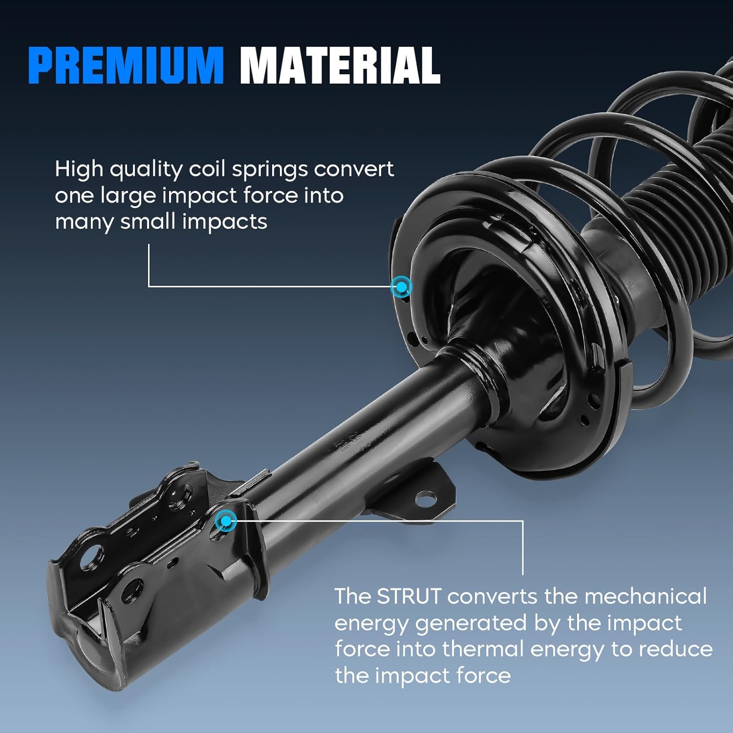 Front Spring Strut & Sway Bar Links for Toyota Highlander 3.5L V6 FWD 2008 2009 2010 2011(Exc. AWD | Exc. Sport Suspension), Coil Struts Shocks Absorbers Assembly Replace for 172483, 172484, K90344