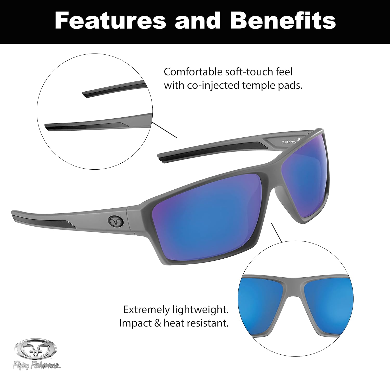 Flying Fisherman Windley Polarized Sunglasses with 100% UVA & UVB Protection for Fishing, Biking, Golf, Hiking, Beach, Driving