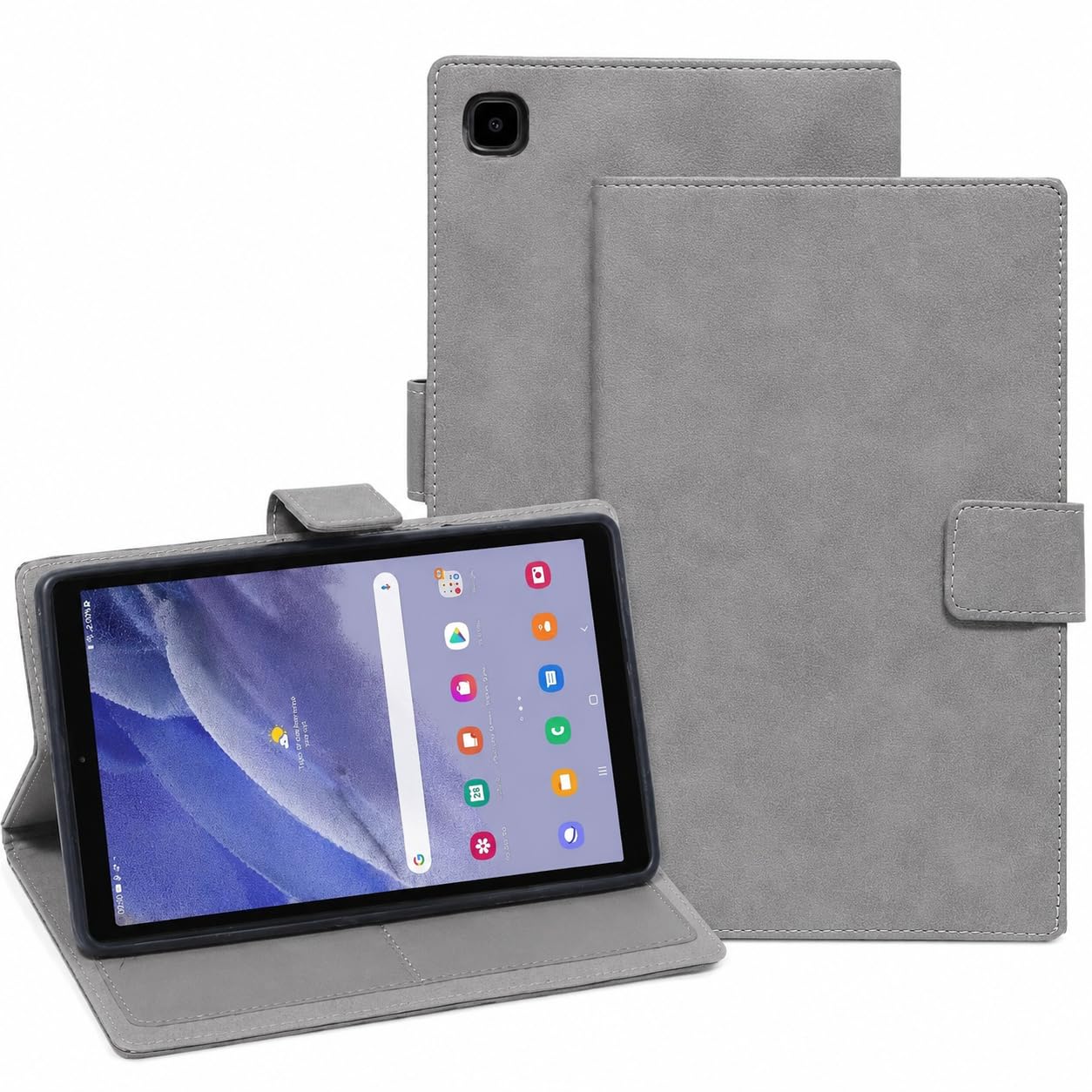 Premium Flip Cover for Samsung Galaxy Tab A7 Lite 8.7 Inch, PU Leather, Soft TPU Back, Magnetic Stand, Professional Style (Grey)-image-4